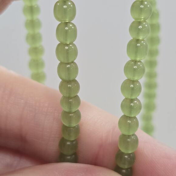 Continuous Strand Green Faux Peridot Beaded 34" Opera Length Necklace - Picture 9 of 15